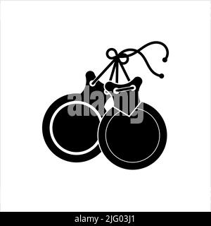 Castanets Icon, Musical Instrument Clackers Palillos Vector Art Illustration Stock Vector