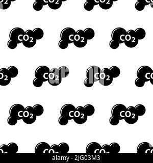 Carbon Dioxide Icon Seamless Pattern, Co2 Pollution Icon, Carbon Cloud Vector Art Illustration Stock Vector