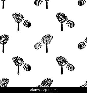 Footprint Impression Evidence Icon Seamless Pattern, Footprint Examination Vector Art Illustration Stock Vector