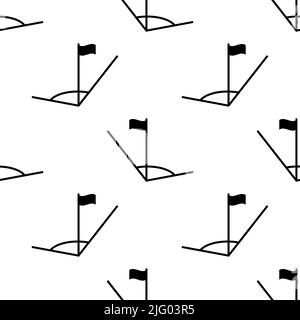 Corner Flag Icon Seamless Pattern, Football Soccer Field Flag, Sport Icon Vector Art Illustration Stock Vector
