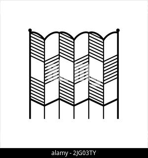 Folding Screen Divider Icon, Space Divider Into Separate Distinct Areas Vector Art Illustration Stock Vector