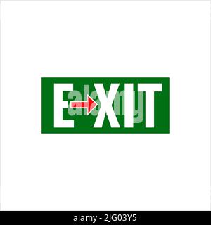 Exit Icon, Exit Sign Icon, Normal , Emergency, Special, Fire, Faster Evacuation Exit Vector Art Illustration Stock Vector