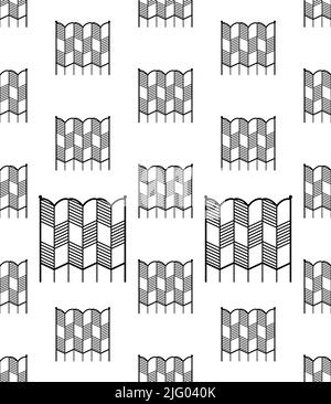 Folding Screen Divider Icon Seamless Pattern, Space Divider Into Separate Distinct Areas Vector Art Illustration Stock Vector