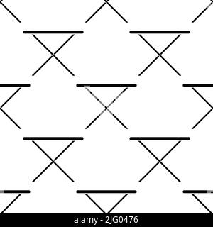 Folding Table Icon Seamless Pattern, Leg Folding Furniture Icon Vector Art Illustration Stock Vector