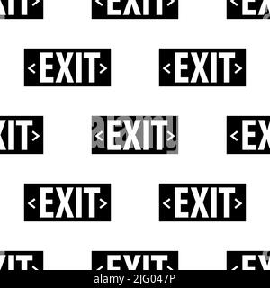 Exit Icon Seamless Pattern, Exit Sign Icon, Normal , Emergency, Special, Fire, Faster Evacuation Exit Vector Art Illustration Stock Vector