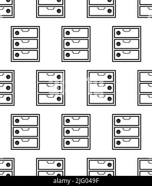 Locked Drawer Icon Seamless Pattern, Secured Drawer Icon Vector Art Illustration Stock Vector