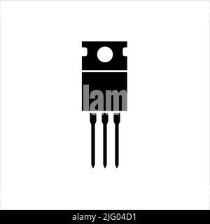 Field Effect Transistor Icon, Power Transistor Icon Vector Art Illustration Stock Vector