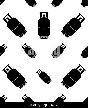 Lpg Cylinder Icon Seamless Pattern, Liquefied Petroleum, Liquid Petroleum Gas, Lp Gas Vector Art Illustration Stock Vector