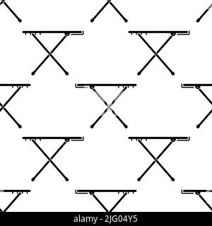 Ironing Board Icon Seamless Pattern, Portable, Foldable Table Stand For Ironing Vector Art Illustration Stock Vector