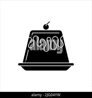 Pudding Icon, Dessert, Savoury, Salty, Spicy Dish, Sweet Milk Based Dessert Vector Art Illustration Stock Vector