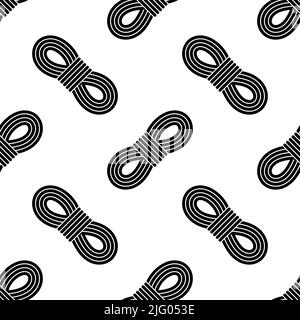 Rope Bundle Icon Seamless Pattern, Rope Roll, Rope Wrapped Up Together, String Icon Vector Art Illustration Stock Vector