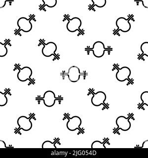 Pipe Clamp Icon Seamless Pattern, Pipe Holder Vector Art Illustration Stock Vector