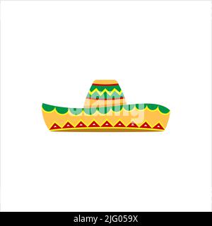 Sombrero Icon, Hat, Shadower, Mexican Wide Brimmed Vector Art Illustration Stock Vector