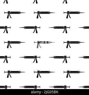 Silicone Sealant Gun Icon Seamless Pattern, Silicone Rubber Adhesive Applicator Gun Vector Art Illustration Stock Vector