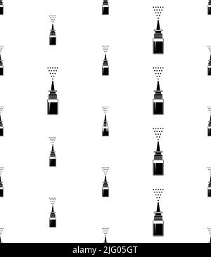 Nasal Spray Icon Seamless Pattern, Nose Cleaning Liquid Spray, Nasal Congestion Allergic Rhinitis Curing Local Medication Spray Vector Art Illustratio Stock Vector