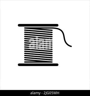 Solder Wire Spool Icon, Fusible Metal Alloy Wire, Soldering Iron Flux Vector Art Illustration Stock Vector