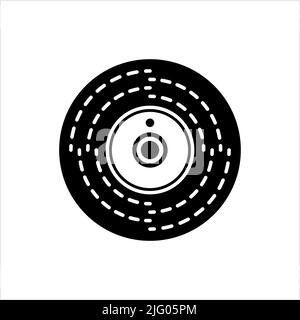 Smoke Detector Icon, Smoke Sensor Device, Alert Alarm Vector Art Illustration Stock Vector