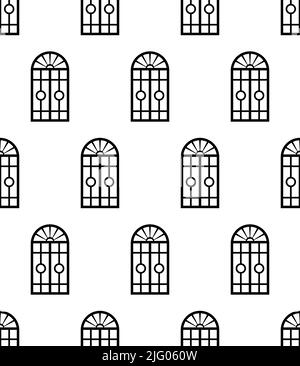 Window Icon Seamless Pattern, Wall Opening In Home For Sound, Light, Air Ventilation Vector Art Illustration Stock Vector