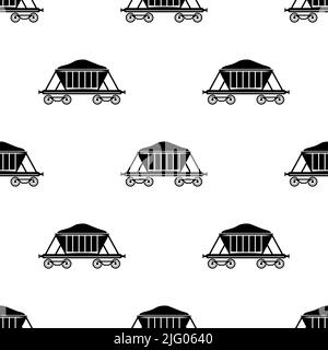 Train Cargo Icon Seamless Pattern, Rail Transport Cargo, Freight Wagon Vector Art Illustration Stock Vector