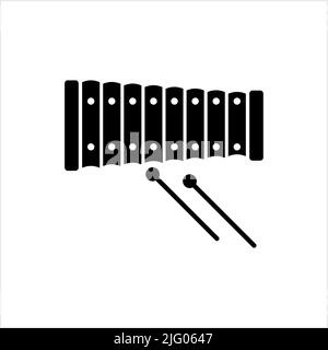 Xylophone Icon, Percussion Musical Instrument Vector Art Illustration Stock Vector