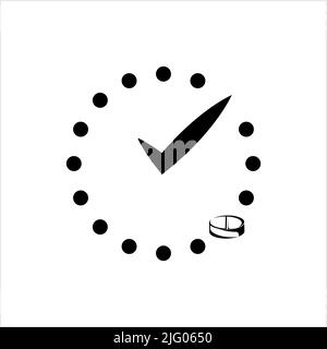 Time To Take Medication Icon, Medication Time Alert Vector Art Illustration Stock Vector