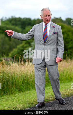 The Prince of Wales, Patron of the National Botanic Garden of Wales, during a visit to the Botanic Gardens at Middleton Hall, Llanarthne. Picture date: Tuesday July 5, 2022. Stock Photo