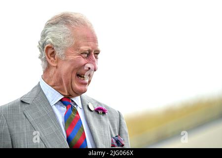 The Prince of Wales, Patron of the National Botanic Garden of Wales, during a visit to the Botanic Gardens at Middleton Hall, Llanarthne. Picture date: Tuesday July 5, 2022. Stock Photo