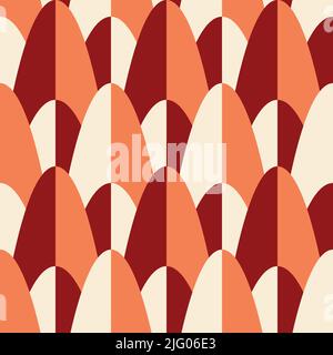 Seamless vector  pattern with geometrical texture  on pastel pink background. Simple repeat 3d wallpaper design. Decorative mosaic fashion textile. Stock Vector