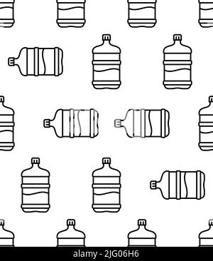 Water Gallon Icon Seamless Pattern, Gallon Bottle Icon, Water Storage Bottle Vector Art Illustration Stock Vector