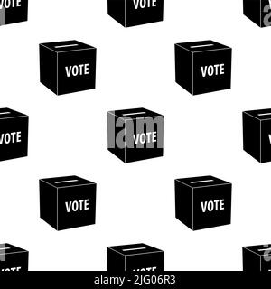 Vote Box Icon Seamless Pattern, Ballot Box Icon, Secured Narrow Slot On Top Sealed Container Use To Collect Ballot Paper Vector Art Illustration Stock Vector
