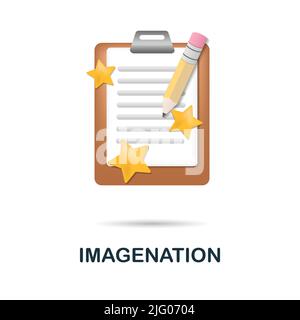 Imagination icon in 3d. Colored illustration from core values collection. 3d cartoon Imagination icon for web design, infographics and more Stock Vector