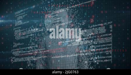 Image of data processing over digital human model Stock Photo
