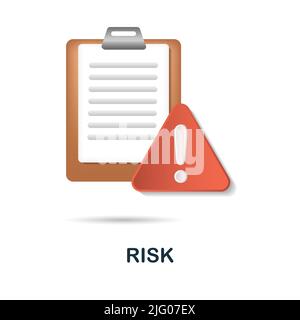 Risk icon in 3d. Colored illustration from core values collection. 3d cartoon Risk icon for web design, infographics and more Stock Vector