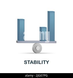 Stability icon in 3d. Colored illustration from core values collection. 3d cartoon Stability icon for web design, infographics and more Stock Vector