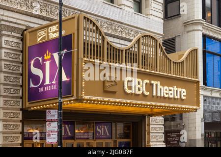 The CIBC Theater is located in the Loop area of Chicago and is previously known as the Majestic Theatre. Stock Photo