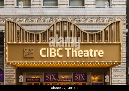 The CIBC Theater is located in the Loop area of Chicago and is previously known as the Majestic Theatre. Stock Photo