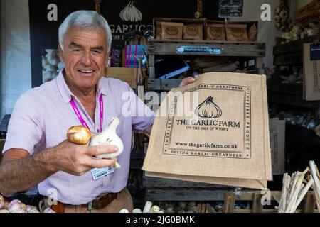 Garlic from the Garlic Farm on the isle of white at Hampton Court Palace Flower Festival Stock Photo