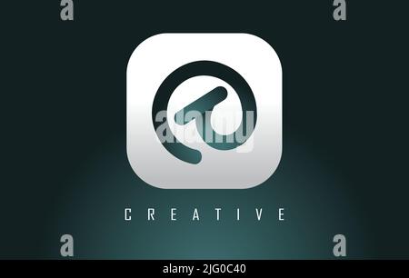 Letters TO t o logo with creative shapes and geometric design. Vector Illustration with letter and rounded frame. Stock Vector