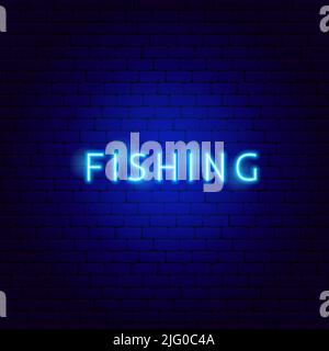 Fishing Neon Text Stock Vector