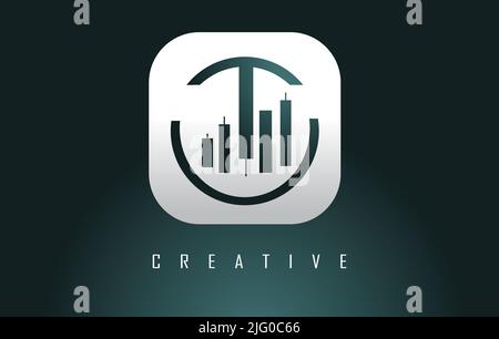 Letters TO t o logo with creative shape, geometric design aand circle frame for investing companies. Vector Illustration with letter and rounded frame Stock Vector