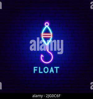Float Neon Label Stock Vector