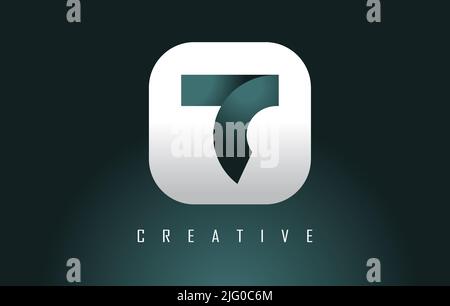 Letter T logo with creative shapes, stripes and geometric design. Vector Illustration with letter. Stock Vector