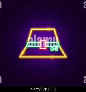 Fisherman Hat Neon Sign Stock Vector