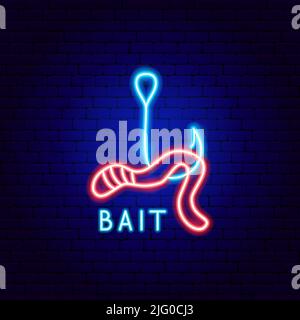 Bait Neon Label Stock Vector