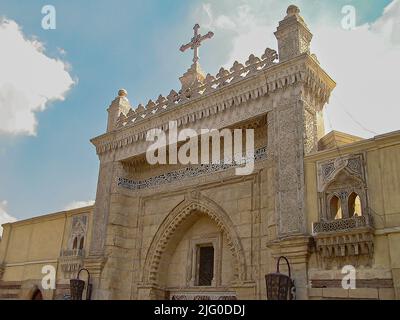 Entrance from the street of Hanging Church (El Muallaqa), Cairo, Egypt Stock Photo