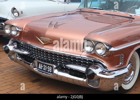 front of classic american Cadillac coupé Deville car at old timer day in Lelystad, the Netherlands - June 19 2022 Stock Photo