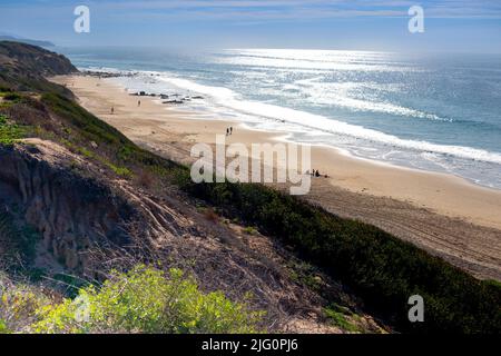 View of southern Californian coastline from Observation point Crystal Cove state park near Pelican Hill near Newport Beach California USA Stock Photo