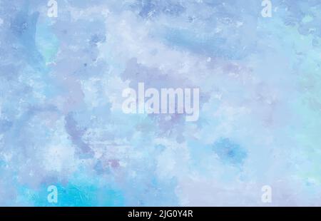 Bright purple lilac and turquoise abstract watercolor or acrylic background vector banner. Textured violet. Hand painted backdrop. Wallpaper Stock Vector