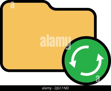 Folder synchronization icon. Update and backup. Editable vector. Stock Vector