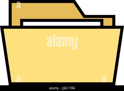 Folder icon containing document. Editable vector. Stock Vector
